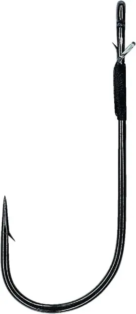 Hayabusa 724343771563 Fpp Straight Shank Worm Hook With Monofilament 4/0 Black Nickel