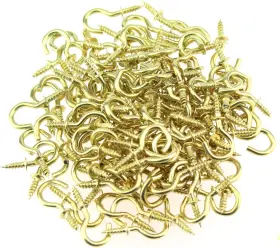 Helifouner 744759499837 120 Pieces 1/2 Inch Cup Screw Hooks Screw-in Ceiling Self-tapping