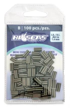 Hi-seas Mds-bk-b/100 100 Pieces 16mm Black Copper Double Barrel Fishing Crimp Sleeves Durable Rigs