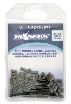 Hi-seas Mds-bk-d/100 Hi-seas Mini Double Barrel Copper Crimp Sleeves 1.0 Millimeter - 100-pieces