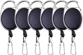 Hibd 711181592030 6pcs Fishing Zinger Retractors With 360 Degree Rotation Buckle For Climb