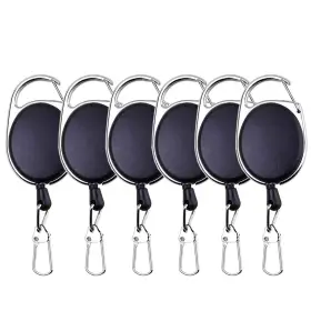 Hibd 788499636053 6pcs Fishing Zinger Retractors With 360 Degree Rotation Buckle For Cl