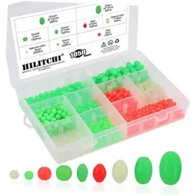 Hilitchi H-100ygz 1050 Pcs 9 Sizes All Luminous Fishing Beads Assorted Soft Plastic Hilitchi H-100ygz 1050 Pcs 9 Sizes All Luminous Fishing Beads Assorted Soft Plastic