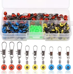 Hilitchi H-4113-hd 200 Pcs 3 Sizes Stainless Steel Fishing Line Slide With Glowing Hilitchi H-4113-hd 200 Pcs 3 Sizes Stainless Steel Fishing Line Slide With Glowing