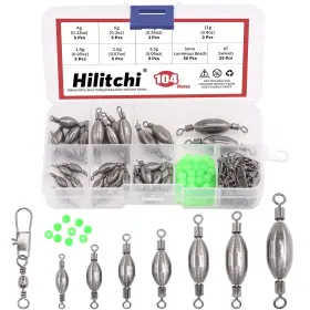 Hilitchi H-zh-2 Brass Fishing Weights Inline Trolling Sinker With Inner Swivels Hilitchi H-zh-2 Brass Fishing Weights Inline Trolling Sinker With Inner Swivels