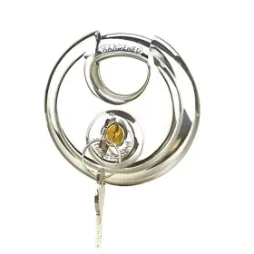 Hillhome 190731961708 Stainless Steel Discus Keyed Padlock With 2 Keys Heavy Duty Rustproof 1 Pack