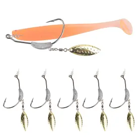 Hisoo Fishing Lures 060635128277 Jig Head Hooks Weighted With Spinner Blades Swimbaits Crank For Soft Fi