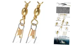 Honor Best Hbbr-110pcs Zxzh A-gold-2# Fishing Snap Swivel Saltwater 110pcs High Strength 2# Gold