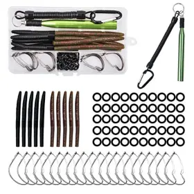 Honor Best Hbyn-81 Wacky Rig Worm Hooks Fishing Tool Kit 81pcs Fish O Rings Set Weedless Honor Best Hbyn-81 Wacky Rig Worm Hooks Fishing Tool Kit 81pcs Fish O Rings Set Weedless