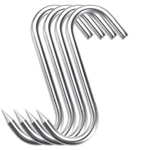 Honshen 12mm-4p 12mm Heavy Duty Meat Hooks 8 Inch S-hooks Stainless Assorted Sizes