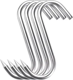 Honshen 445009884801 12mm Heavy Duty Meat Hooks 8 Inch S-hooks Stainless Steel Processing Butche Honshen 445009884801 12mm Heavy Duty Meat Hooks 8 Inch S-hooks Stainless Steel Processing Butche