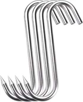Honshen 445041143157 12mm Heavy Duty Meat Hooks 10 Inch Stainless Steel S-hooks Processing Butch
