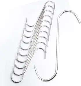 Honshen 744759540126 10 Inch Meat Hooks 8mm Heavy Duty S-hooks Stainless Steel Processing Butcher Honshen 744759540126 10 Inch Meat Hooks 8mm Heavy Duty S-hooks Stainless Steel Processing Butcher