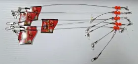 Hurricane 039364143016 Lot Of 5 - Single Drop Bottom Fishing Rig Nylon Coated 14 Inch 3-11sk