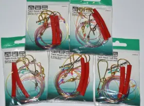 Hurricane Crth80-8/0 5 Packs Twin Hook Cod Rig Size 8/0 80lb 46 Inch Leader