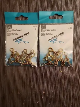 Hurricane Tws1 12pc Three Way Swivel Gold Size 1/0 Hurricane Tws1 12pc Three Way Swivel Gold Size 1/0