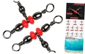 Jadsun Jdys048-red Swivel-2-4# 3 Way Swivel Fishing Tackle 60pcs T Turn Three Swivels Size 2 4 - 95lb