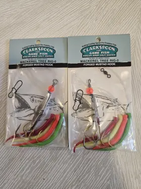 James E. Clark Mt-0rbms 2 Clarkspoon Size 00 Mackerel Tree Rig Silver Spoon