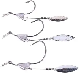 Jiatai Fishing 762739452726 Keel Weighted Swimbait Hooks 5/0 3/16oz Hook 5pcs/pack