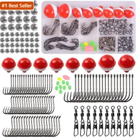 Jl Sport 711181714951 Fishing Tackle Kit 160pcs Basic Bobbers And Hooks Assortment With Octopus Circl Jl Sport 711181714951 Fishing Tackle Kit 160pcs Basic Bobbers And Hooks Assortment With Octopus Circl