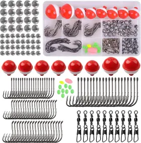 Jl Sport 744759582478 Fishing Tackle Kit 160pcs Basic Bobbers And Hooks Assortment With Octopus Circl Jl Sport 744759582478 Fishing Tackle Kit 160pcs Basic Bobbers And Hooks Assortment With Octopus Circl