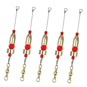 Jl Sport Brass-5pcs-1oz Fishing Carolina Ready Rigs With Worm Weights And Beads 5pcs-1oz Brass Jl Sport Brass-5pcs-1oz Fishing Carolina Ready Rigs With Worm Weights And Beads 5pcs-1oz Brass