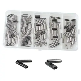 Jl Sport Jl-dcs-0.8mm 1.2mm-200pcs Double Barrel Crimp Sleeves Kit Fishing Wire 200pcs-0.8mm 1.2mm Inner Dia Jl Sport Jl-dcs-0.8mm 1.2mm-200pcs Double Barrel Crimp Sleeves Kit Fishing Wire 200pcs-0.8mm 1.2mm Inner Dia