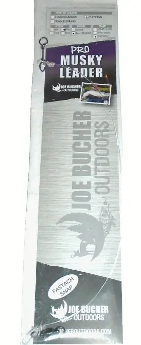 Joe Bucher Outdoors 528-01960 12 Inch Flurocarbon Musky Leaders 130#-bb-fastach-1 Per Pack