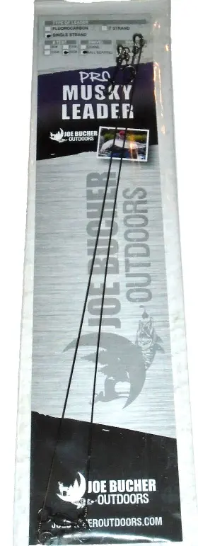 Joe Bucher Outdoors 528-02951 12 Inch Single Strand Musky Leaders 165#-bb-fastach-2 Per Pack