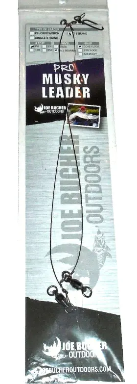 Joe Bucher Outdoors 528-02997 12 Inch 7 Strand Musky Leaders 90#-bb-coast Lock-2 Per Pack