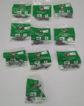 Joy Fish 780980430348 Lot Of 10 - Bass Casting Lead Sinkers Fishing Weights 1/8 Oz 5/pkg Joy Fish 780980430348 Lot Of 10 - Bass Casting Lead Sinkers Fishing Weights 1/8 Oz 5/pkg