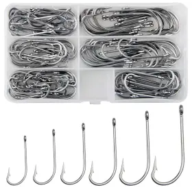 Jshanmei 120pcs/box 34007 Saltwater Fishing J Hooks 120pcs Stainless Steel Oshaughnessy Forged Trolli Jshanmei 120pcs/box 34007 Saltwater Fishing J Hooks 120pcs Stainless Steel Oshaughnessy Forged Trolli