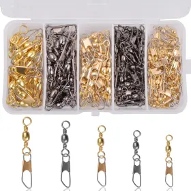 Jshanmei 150pcszun A Fishing Swivels Snaps Rolling Barrel With Safety Snap High Strength F