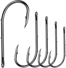 Jshanmei 2#-92247-100pcs Baitholder Fishing Hooks Barbed Shank Beak Bait Holder Black Carbon Steel