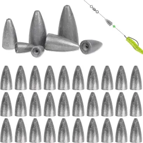 Jshanmei 313054149176 Fishing Weights 30pcs Bullet Sinkers Worm For Bass Carolina Rig Jshanmei 313054149176 Fishing Weights 30pcs Bullet Sinkers Worm For Bass Carolina Rig