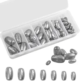 Jshanmei 42pcshollowsinkerkit 42pcs Fishing Weights Egg Sinkers Kit Saltwater Bottom Fish Inch Jshanmei 42pcshollowsinkerkit 42pcs Fishing Weights Egg Sinkers Kit Saltwater Bottom Fish Inch
