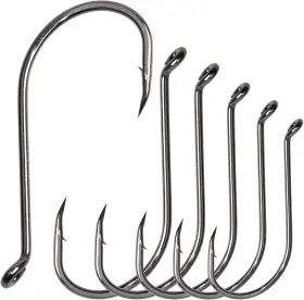 Jshanmei 445057563598 Fishing Hooks Offset Octopus Circle Saltwater 100pcs Black High Carbon St