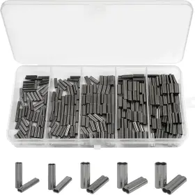 Jshanmei 500pcsdoublecrimpkit 500pcs Fishing Crimp Sleeves Kit Double Barrel Brass Cop