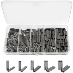 Jshanmei 744759950871 500pcs Fishing Double Crimp Sleeves Kit Copper Wire Crimps Crimping Lo