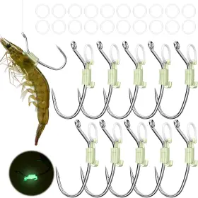 Kanama 313057744767 Luminous Shrimp Fishing Hooks High Carbon Steel Saltwater Barbed Strong Set Kanama 313057744767 Luminous Shrimp Fishing Hooks High Carbon Steel Saltwater Barbed Strong Set