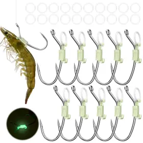 Kanama 730763396606 Luminous Live Shrimp Hooks - High-carbon-steel Saltwater And Freshwater Kanama 730763396606 Luminous Live Shrimp Hooks - High-carbon-steel Saltwater And Freshwater