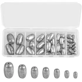 Keyanew 783103281940 Egg Sinkers Fishing Weights 42pcs Sinker Kit Oval Shape Fising
