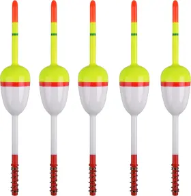 Keyanew Bobbers-488#-5pcs Silanon Wood Slip Bobbers Fishing Floats And Spring Oval Stick Floa