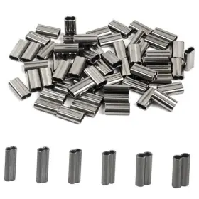 Keyanew Kycz-stg-100pcs-1.8 Silanon Double Barrel Crimp Sleeves 100pcs Fishing Inner Dia 1.8mm-100pcs Keyanew Kycz-stg-100pcs-1.8 Silanon Double Barrel Crimp Sleeves 100pcs Fishing Inner Dia 1.8mm-100pcs