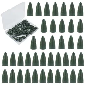 Keyanew Sinker-40pcs-10g Bullet Fishing Sinker Weights 40pcs Worm Slip 3/8oz-40pcs