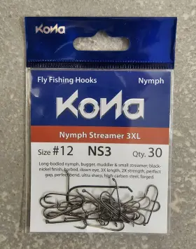 Kona 702921203354 Ns3 Nymph Streamer 3xl Hooks Size #12 Free Shipping Kona 702921203354 Ns3 Nymph Streamer 3xl Hooks Size #12 Free Shipping