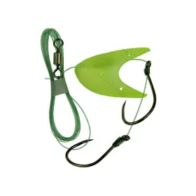 Krippled 31870 Herring Tandem Baitfish Rig Fishing Lure - Glo Green 5/0 Barbless Hooks Krippled 31870 Herring Tandem Baitfish Rig Fishing Lure - Glo Green 5/0 Barbless Hooks