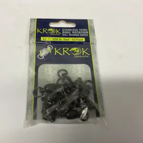Krok 096337028510 Kbbs550-10pk Stainless Ball Bearing Swivels Dual Rotation #7 Inch Save Krok 096337028510 Kbbs550-10pk Stainless Ball Bearing Swivels Dual Rotation #7 Inch Save