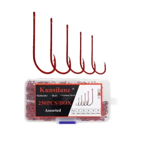 Kunsilane 049500834548 250pcs Baitholder Hooks With Barbed Offset Fly Round Bend Fishing Hooks