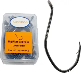 Kunsilane 313109318366 Catfish Hooks Big River Bait Hook 25-50pcs Of 1-10/0 Fishing Saltwater Wide
